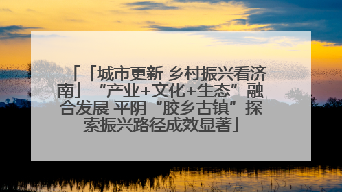 「城市更新 乡村振兴看济南」“产业+文化+生态”融合发展 平阴“胶乡古镇”探索振兴路径成效显著