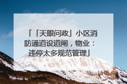 「天眼问政」小区消防通道设道闸，物业：违停太多规范管理