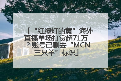 “红绿灯的黄”海外直播单场打赏超71万？账号已删去“MCN三只羊”标识