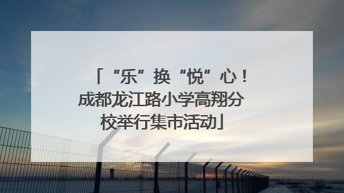“乐”换“悦”心！成都龙江路小学高翔分校举行集市活动