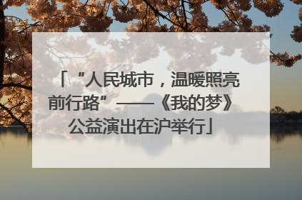 “人民城市，温暖照亮前行路”——《我的梦》公益演出在沪举行