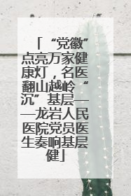 “党徽”点亮万家健康灯，名医翻山越岭“沉”基层——龙岩人民医院党员医生奏响基层健