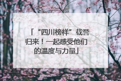 “四川榜样”载誉归来！一起感受他们的温度与力量