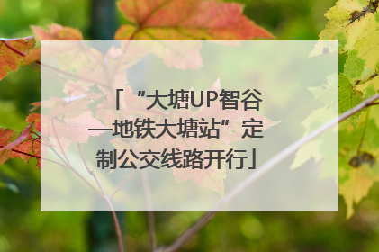 “大塘UP智谷—地铁大塘站”定制公交线路开行