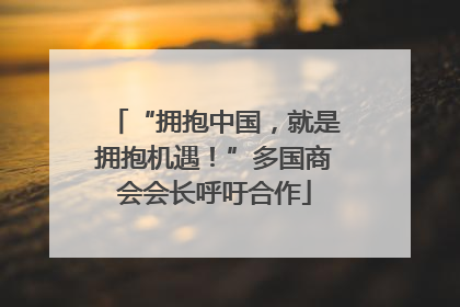 “拥抱中国，就是拥抱机遇！”多国商会会长呼吁合作