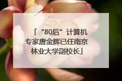 “80后”计算机专家唐金辉已任南京林业大学副校长