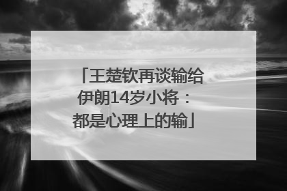 王楚钦再谈输给伊朗14岁小将：都是心理上的输