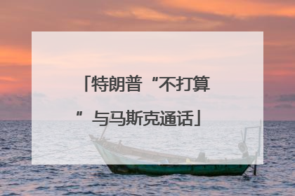 特朗普“不打算”与马斯克通话