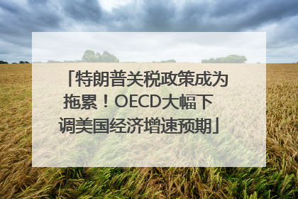 特朗普关税政策成为拖累！OECD大幅下调美国经济增速预期