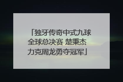 独牙传奇中式九球全球总决赛 楚秉杰力克周龙勇夺冠军