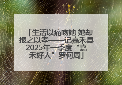 生活以痛吻她 她却报之以孝——记嘉禾县2025年一季度“嘉禾好人”罗何周