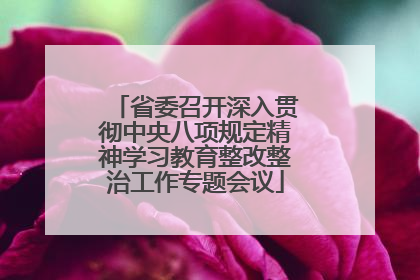 省委召开深入贯彻中央八项规定精神学习教育整改整治工作专题会议