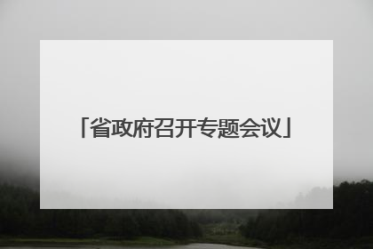 省政府召开专题会议