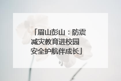 眉山彭山：防震减灾教育进校园 安全护航伴成长