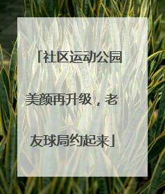社区运动公园美颜再升级，老友球局约起来