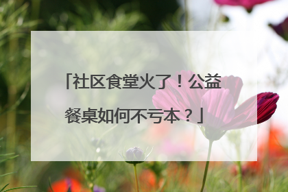 社区食堂火了！公益餐桌如何不亏本？