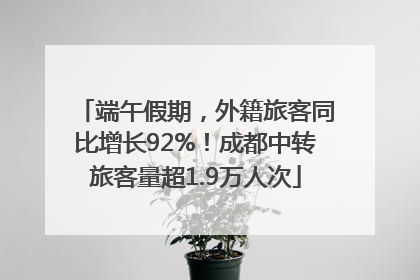 端午假期，外籍旅客同比增长92%！成都中转旅客量超1.9万人次