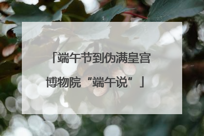 端午节到伪满皇宫博物院“端午说”