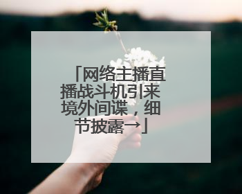 网络主播直播战斗机引来境外间谍，细节披露→
