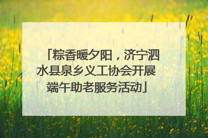 粽香暖夕阳，济宁泗水县泉乡义工协会开展端午助老服务活动