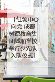 红领巾心向党 成都树德教育集团城厢学校举行少先队入队仪式