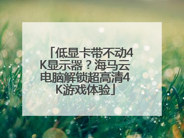 低显卡带不动4K显示器？海马云电脑解锁超高清4K游戏体验