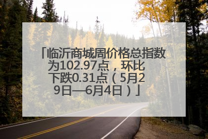 临沂商城周价格总指数为102.97点，环比下跌0.31点（5月29日—6月4日）