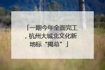 一期今年全面完工，杭州大城北文化新地标“揭幕”