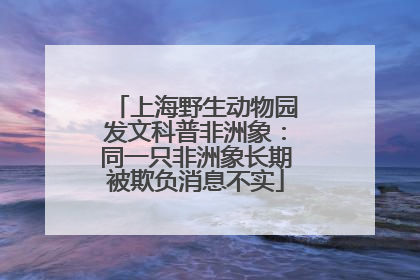 上海野生动物园发文科普非洲象：同一只非洲象长期被欺负消息不实
