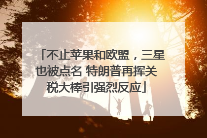 不止苹果和欧盟，三星也被点名 特朗普再挥关税大棒引强烈反应