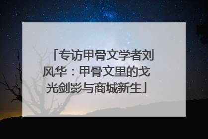 专访甲骨文学者刘风华：甲骨文里的戈光剑影与商城新生
