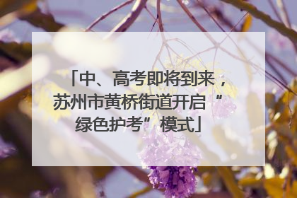 中、高考即将到来，苏州市黄桥街道开启“绿色护考”模式