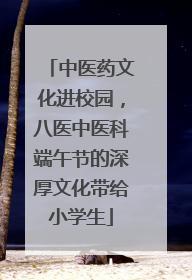 中医药文化进校园，八医中医科端午节的深厚文化带给小学生