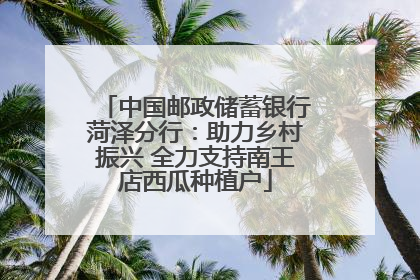 中国邮政储蓄银行菏泽分行：助力乡村振兴 全力支持南王店西瓜种植户