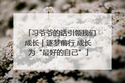 习爷爷的话引领我们成长｜逐梦前行 成长为“最好的自己”