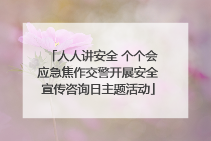 人人讲安全 个个会应急焦作交警开展安全宣传咨询日主题活动