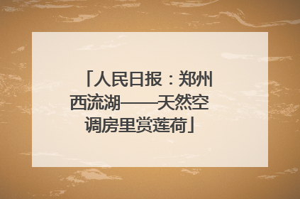 人民日报：郑州西流湖——天然空调房里赏莲荷
