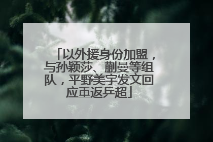 以外援身份加盟，与孙颖莎、蒯曼等组队，平野美宇发文回应重返乒超