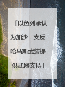以色列承认为加沙一支反哈马斯武装提供武器支持