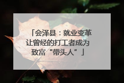 会泽县：就业变革让曾经的打工者成为致富“带头人”