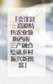 会泽县：高原特色农业领跑西南 三产融合绘就乡村振兴新图景
