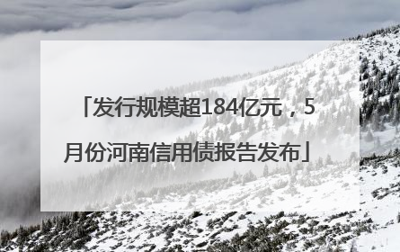 发行规模超184亿元，5月份河南信用债报告发布