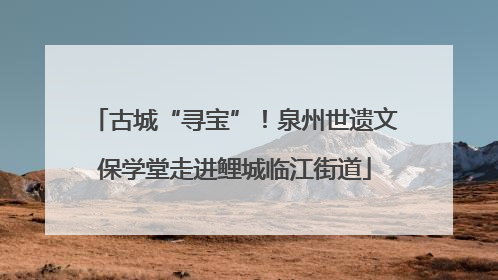 古城“寻宝”！泉州世遗文保学堂走进鲤城临江街道