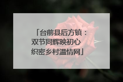 台前县后方镇：双节同辉映初心 织密乡村温情网