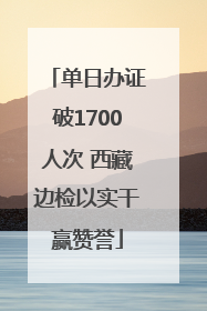 单日办证破1700人次 西藏边检以实干赢赞誉