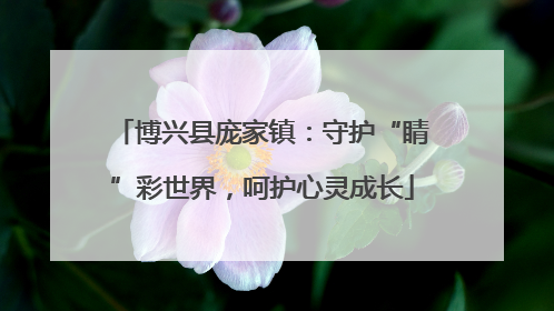 博兴县庞家镇：守护“睛”彩世界，呵护心灵成长
