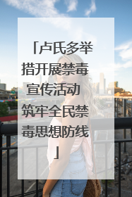 卢氏多举措开展禁毒宣传活动 筑牢全民禁毒思想防线