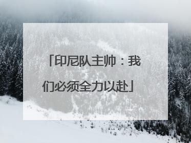 印尼队主帅：我们必须全力以赴