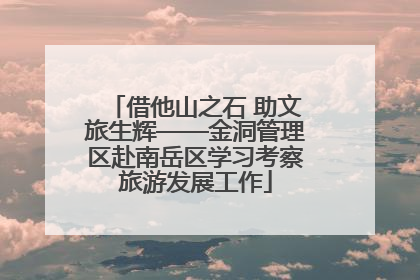 借他山之石 助文旅生辉——金洞管理区赴南岳区学习考察旅游发展工作