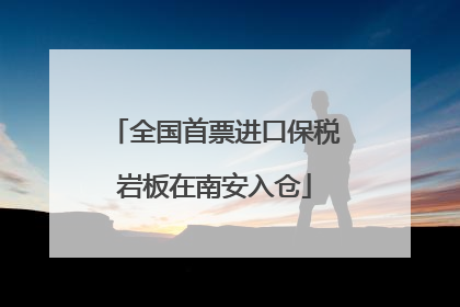 全国首票进口保税岩板在南安入仓